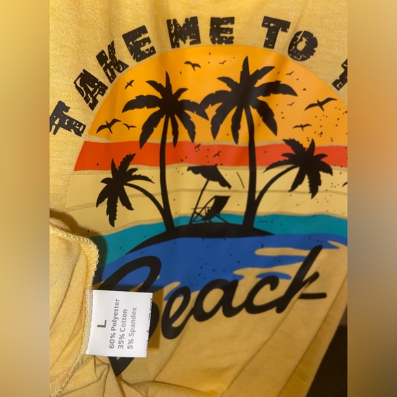 Golden Yellow Take me to the beach racer back tank top - Picture 4 of 9